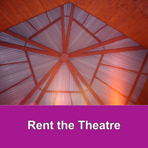 a ceiling in the shape of a pentagon with the words rent the theatre