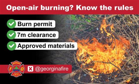 open air burn with words - Open air burning? know the rules, Burn permit, 7m clearance and approved materials